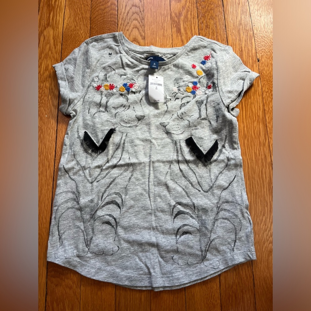 GAPkids Tiger Embroidered short sleeve T-shirt